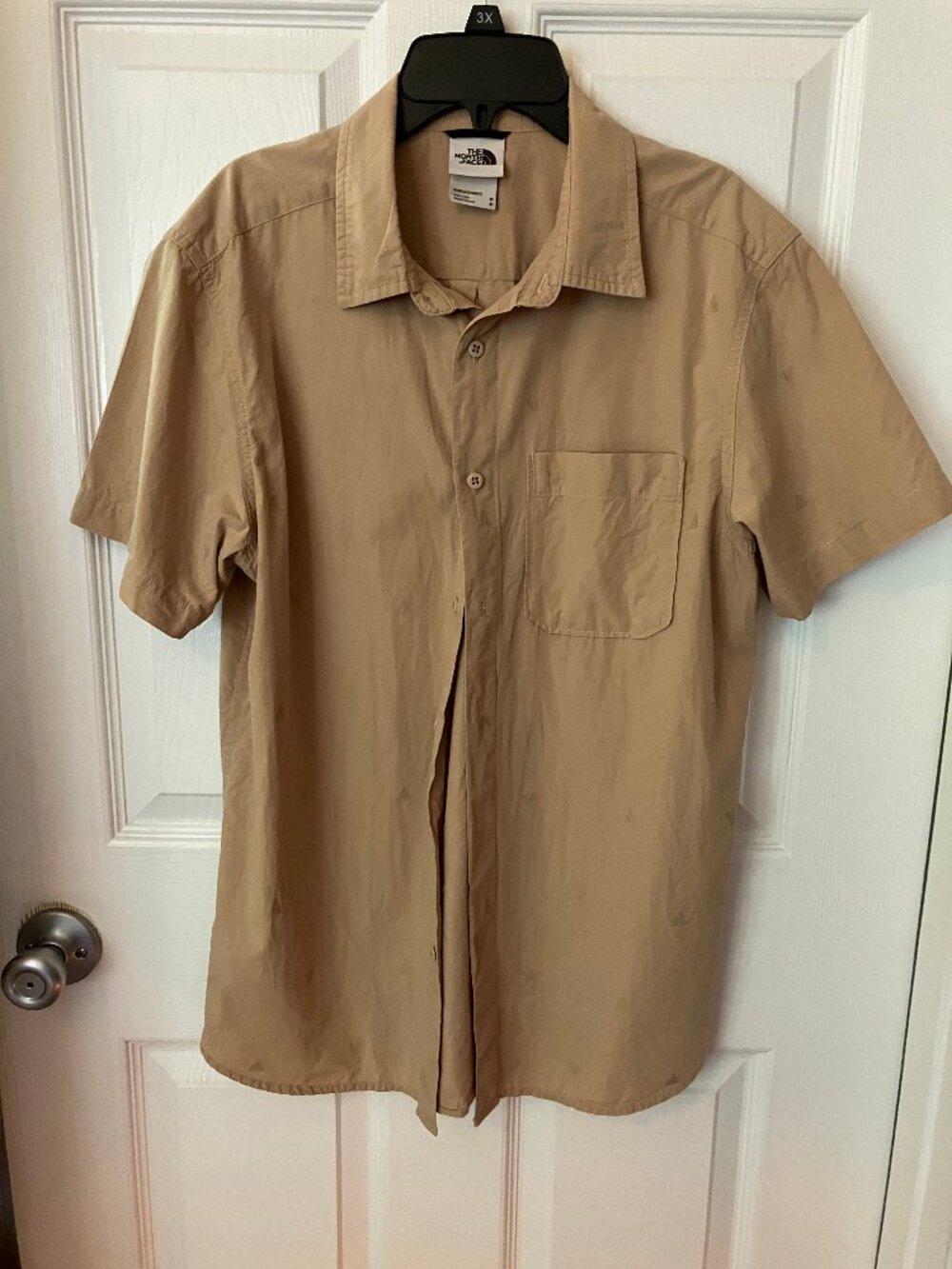 THE NORTH FACE Baytrail button-up Men's shirt Beige/Tan Pine tree embroidery M